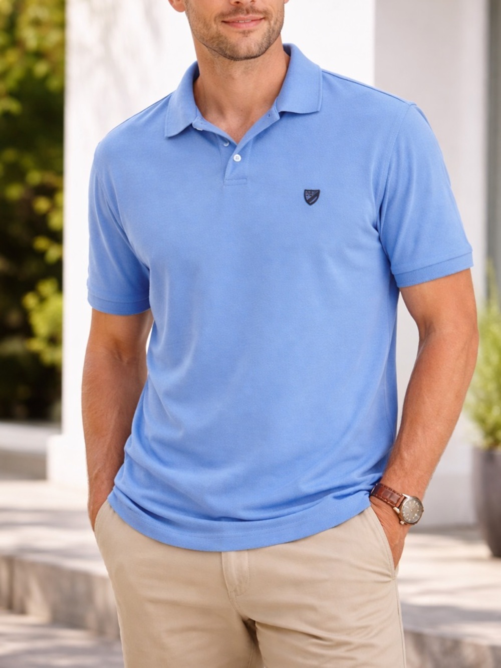Cremieux classics size large men’s short sleeve light blue polo shirt